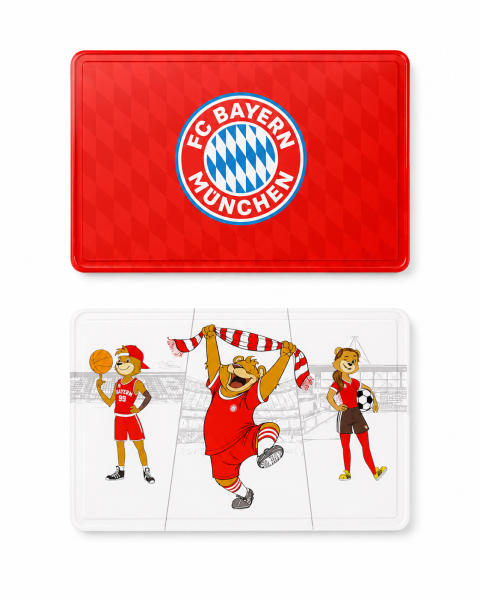 FC Bayern München Brotzeitbrettchen 2er-Set Rot/Weiß